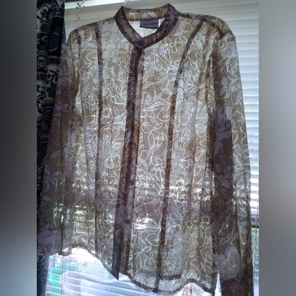 Alfred Dunner Blouse Size 10P Beige - Picture 2 of 8